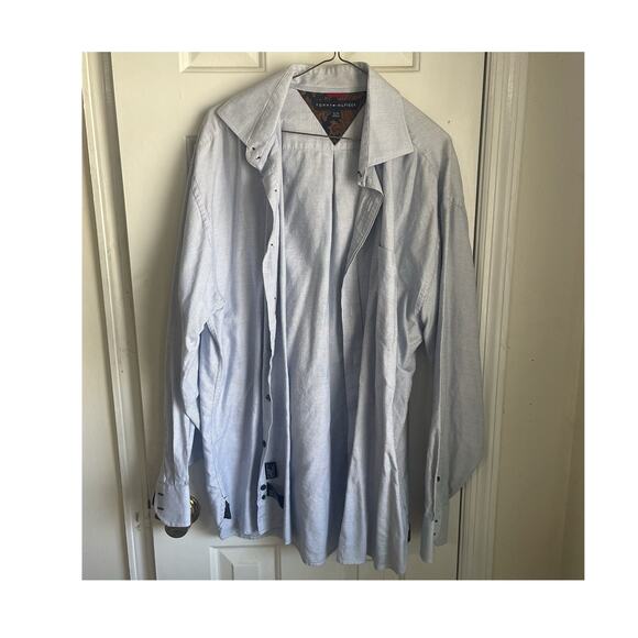Tommy Hilfiger Other - Tommy Hilfiger Men's Cotton Light Blue Check Long Sleeve Button-Up Shirt XL